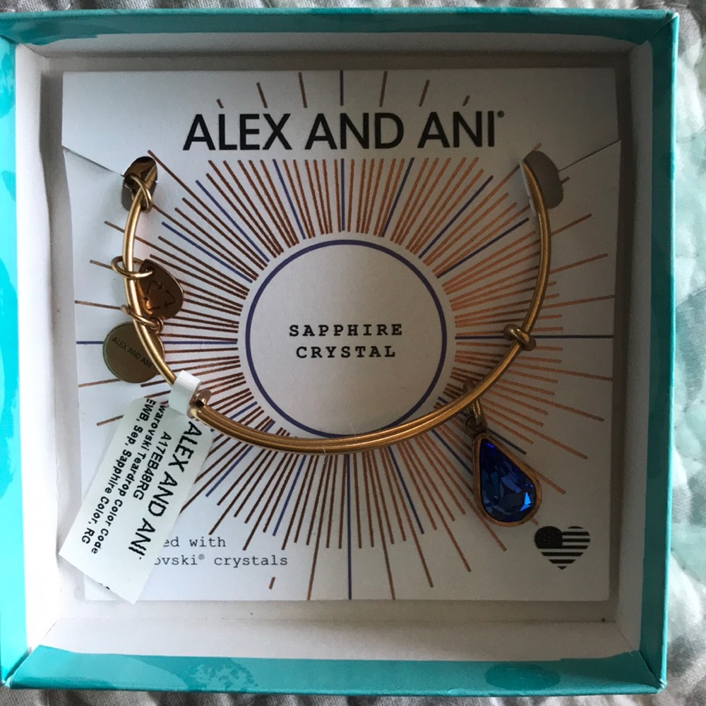 Alex and ani sapphire crystal bracelet